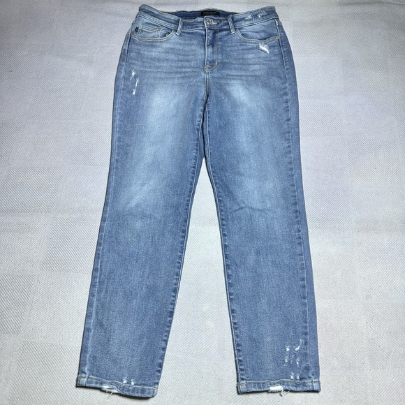 Judy Blue Denim - Judy Blue High Rise Slim Fit Jeans 9/29 Distressed Stretch Denim Medium Wash